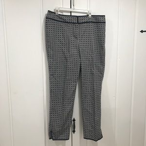 Talbots petites navy and white cropped pant